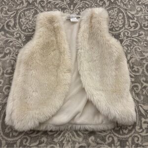 Restoration Hardware Baby & Child Cream Faux Fur Vest